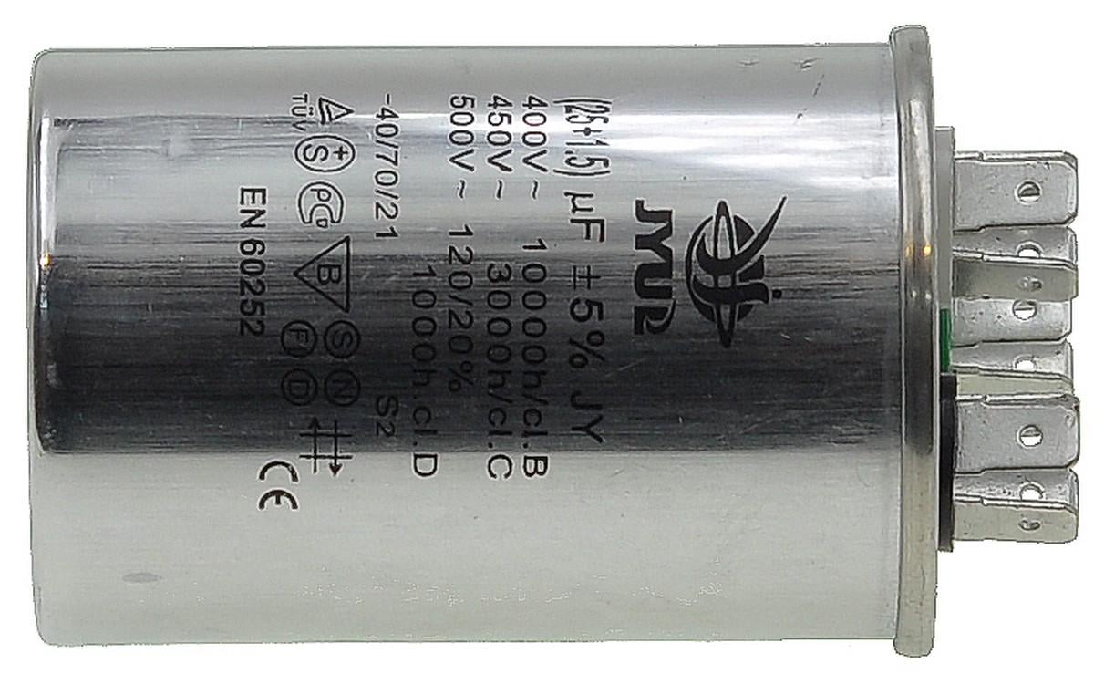 Конденсатор JYUL CBB-65 25+1.5 мкф 450 VAC алюминий 50х75 мм (кон269)