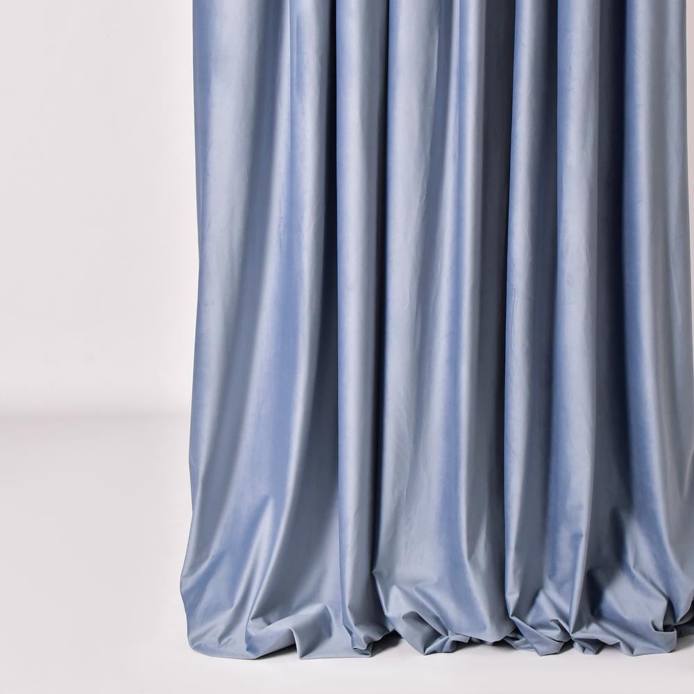 Ткань портьерная однотонная V-11 Бархат 365 гр/м2 295 см Серо-голубой (25902)