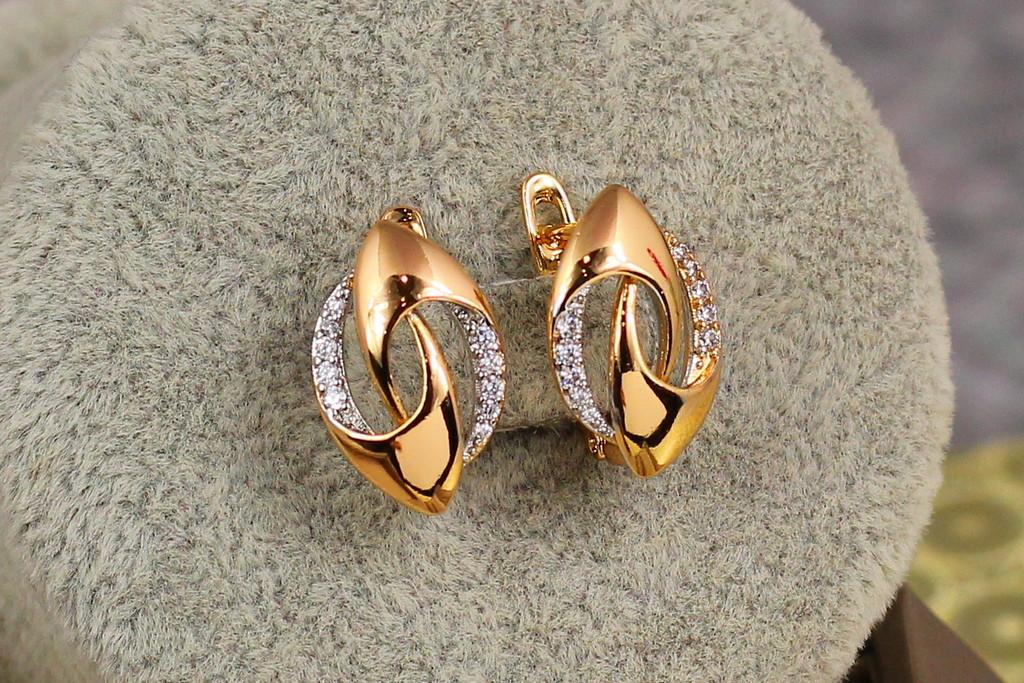 Серьги Xuping Jewelry Парус с родием 1,6 см Золотистый (2187103647)