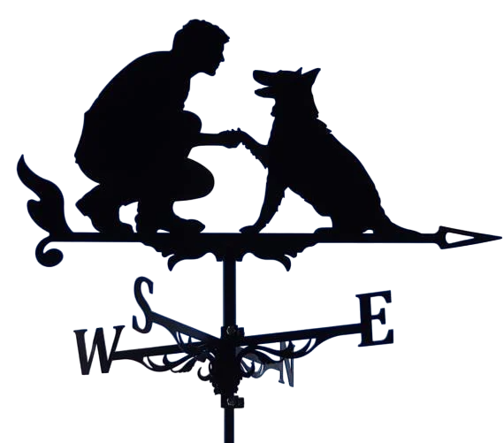 Флюгер большой на крышу Дружба Овчарка на высокий дом 120x80 см (1192340)