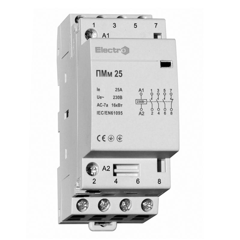 ᐉ Контактор модульный ПМм 4п 25А 4NC (кат.230В)