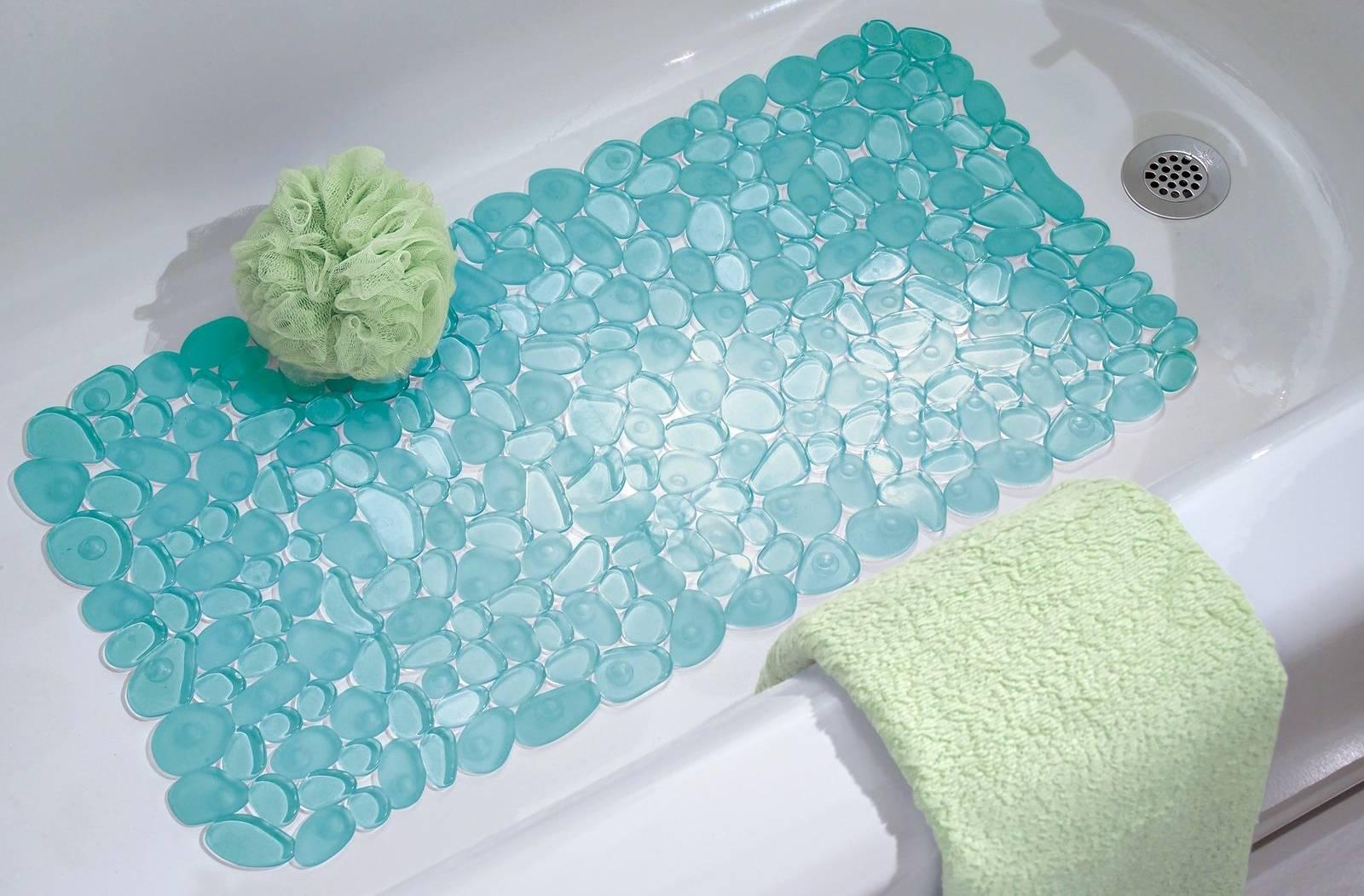 ᐉ Силиконовый антискользящий коврик в ванную Plast 058 Голубой (MR49735)