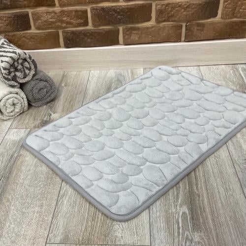 Набор ковриков в ванную и туалет Stone Premium Memory Foam 2в1 60х40/50х40 см Светло-серый (NKS0002small) - фото 5 Набор ковриков в ванную и туалет Stone Premium Memory Foam 2в1 60х40/50х40 см Светло-серый (NKS0002small) - фото 5