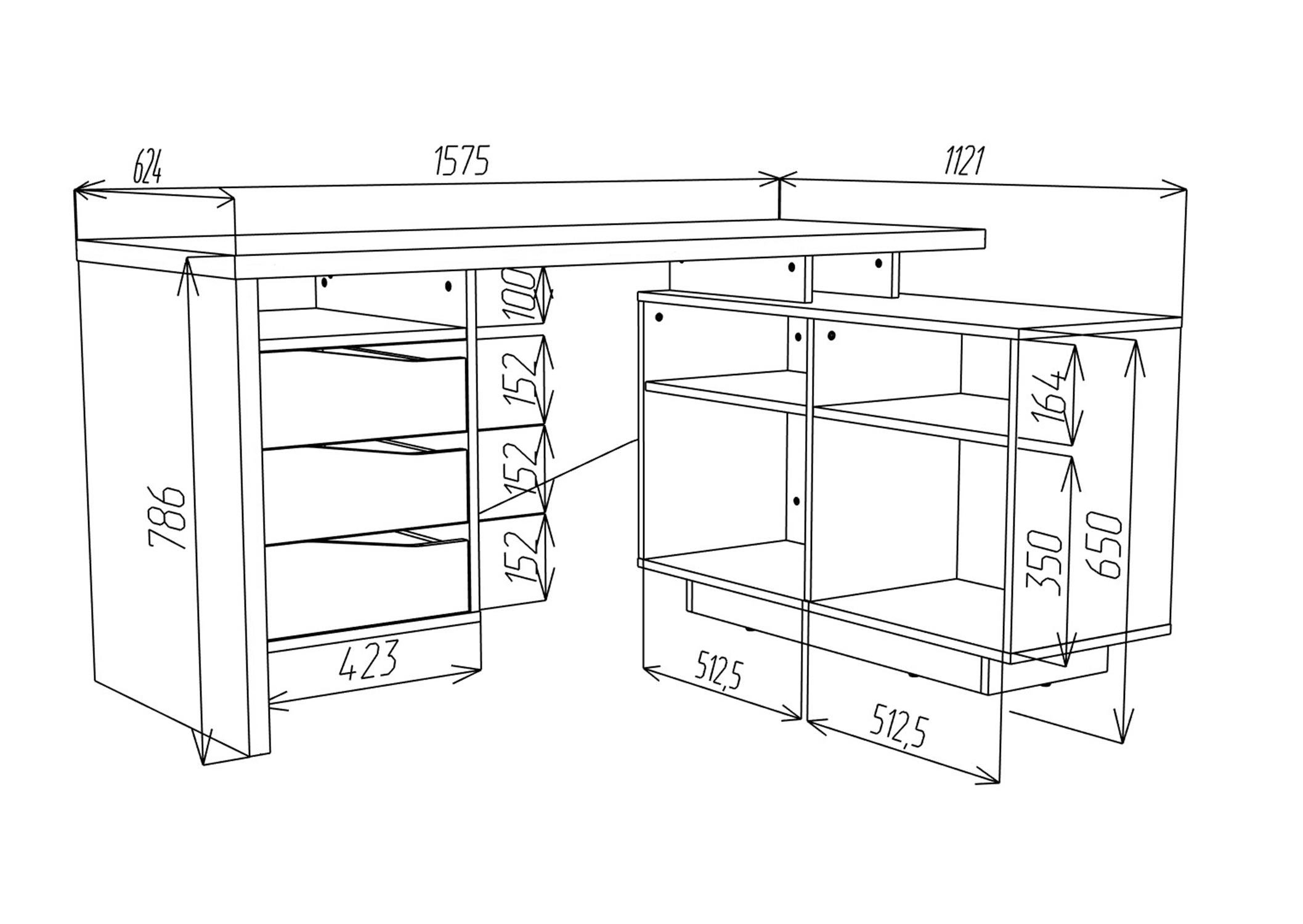 Стол компьютерный кутовий Intarsio Connect 3 157x112x62 см Дуб сонома трюфель/Антрацит - фото 7 Стол компьютерный кутовий Intarsio Connect 3 157x112x62 см Дуб сонома трюфель/Антрацит - фото 7