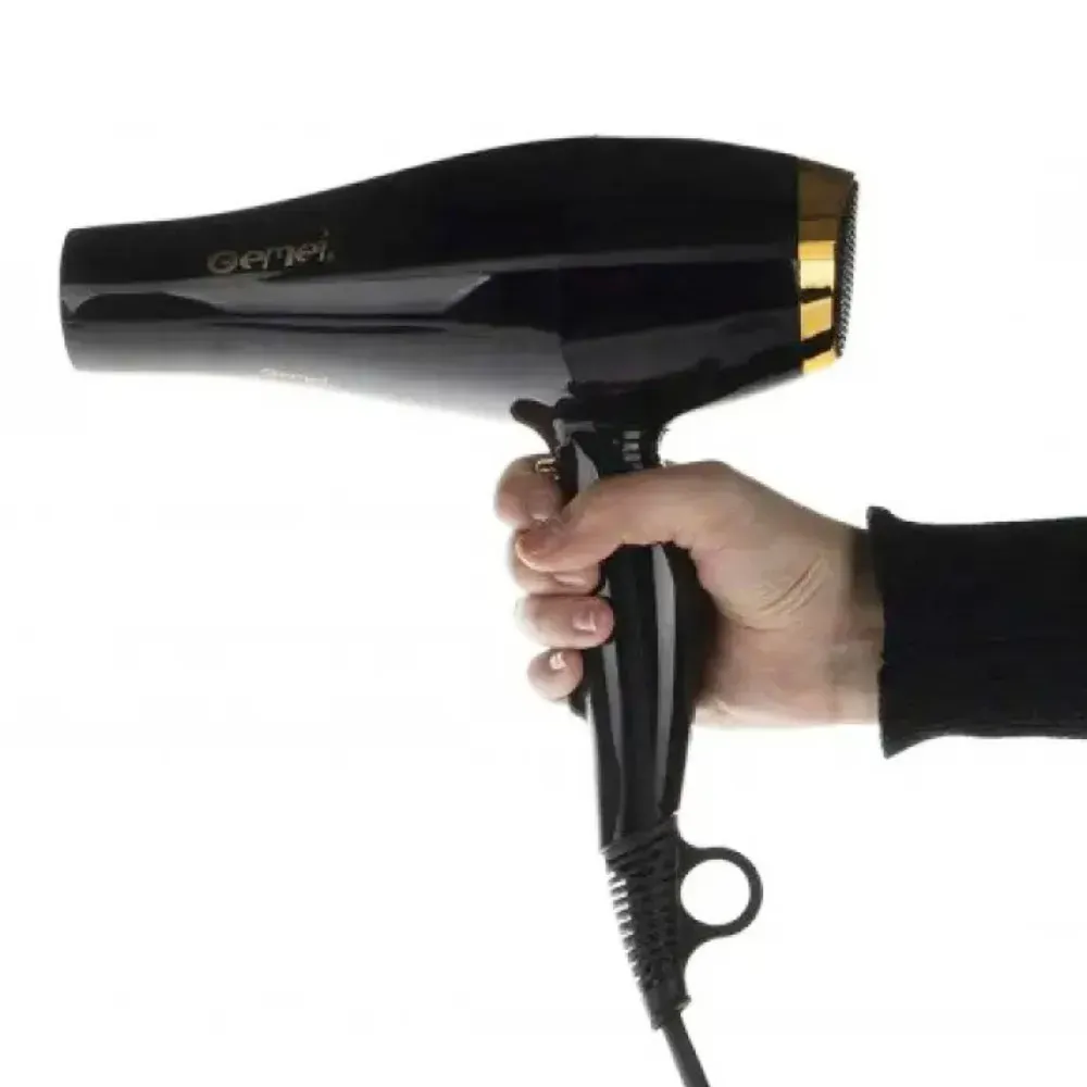 Маленький фен для укладки волос 2800Вт, с 2 насадками, Gemei GM-1780 (L) - фото 4
