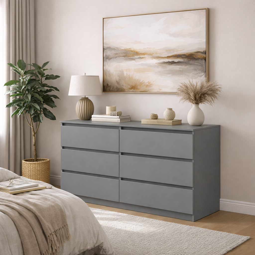 Комод К11 6Я SENAM 900х1400х450 мм ДСП Серая Мышка Комод К11 6Я SENAM 900х1400х450 мм ДСП Серая Мышка