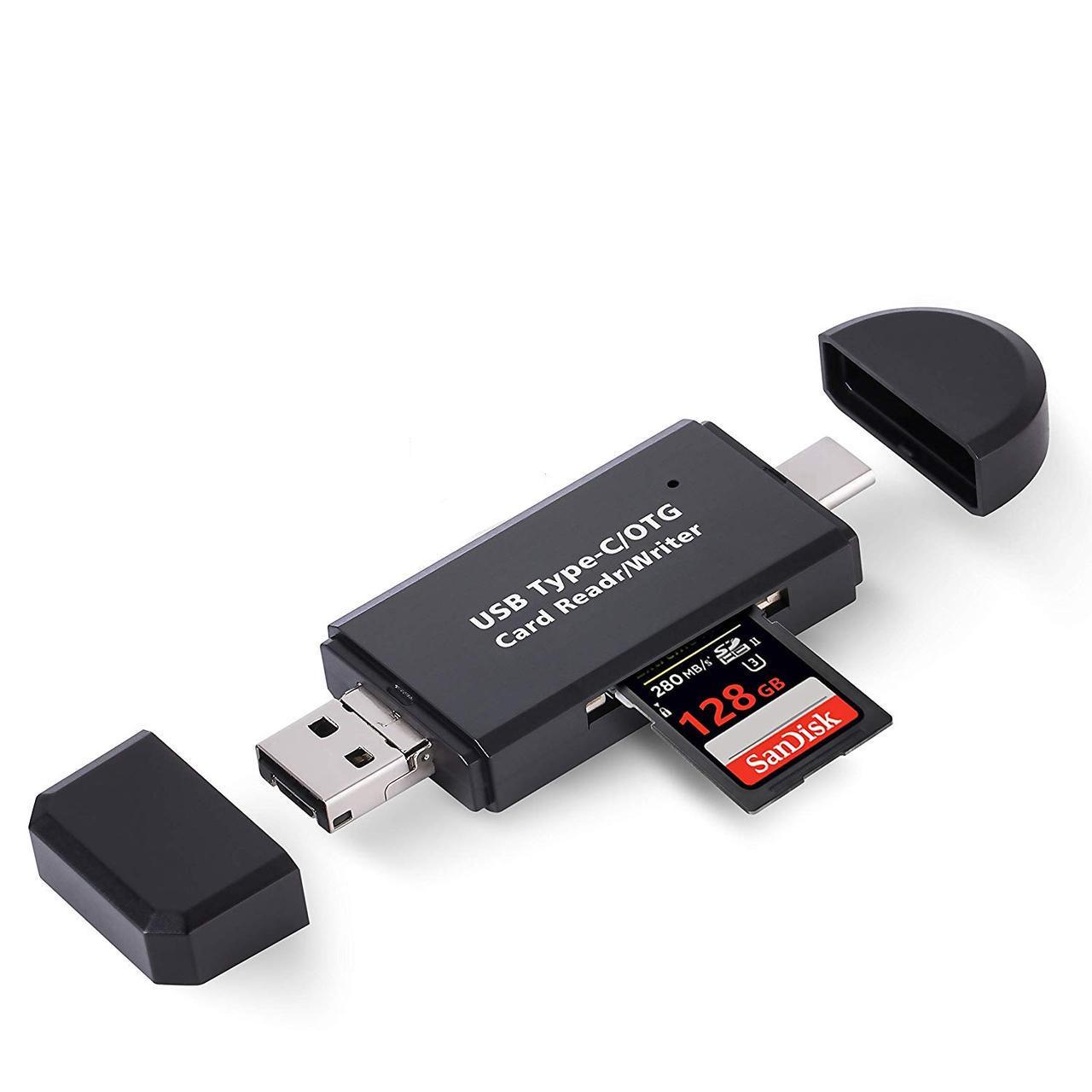 Картридер USB 2,0 Otg/Type-C/MicroSD/MicroUSB/SD 5в1
