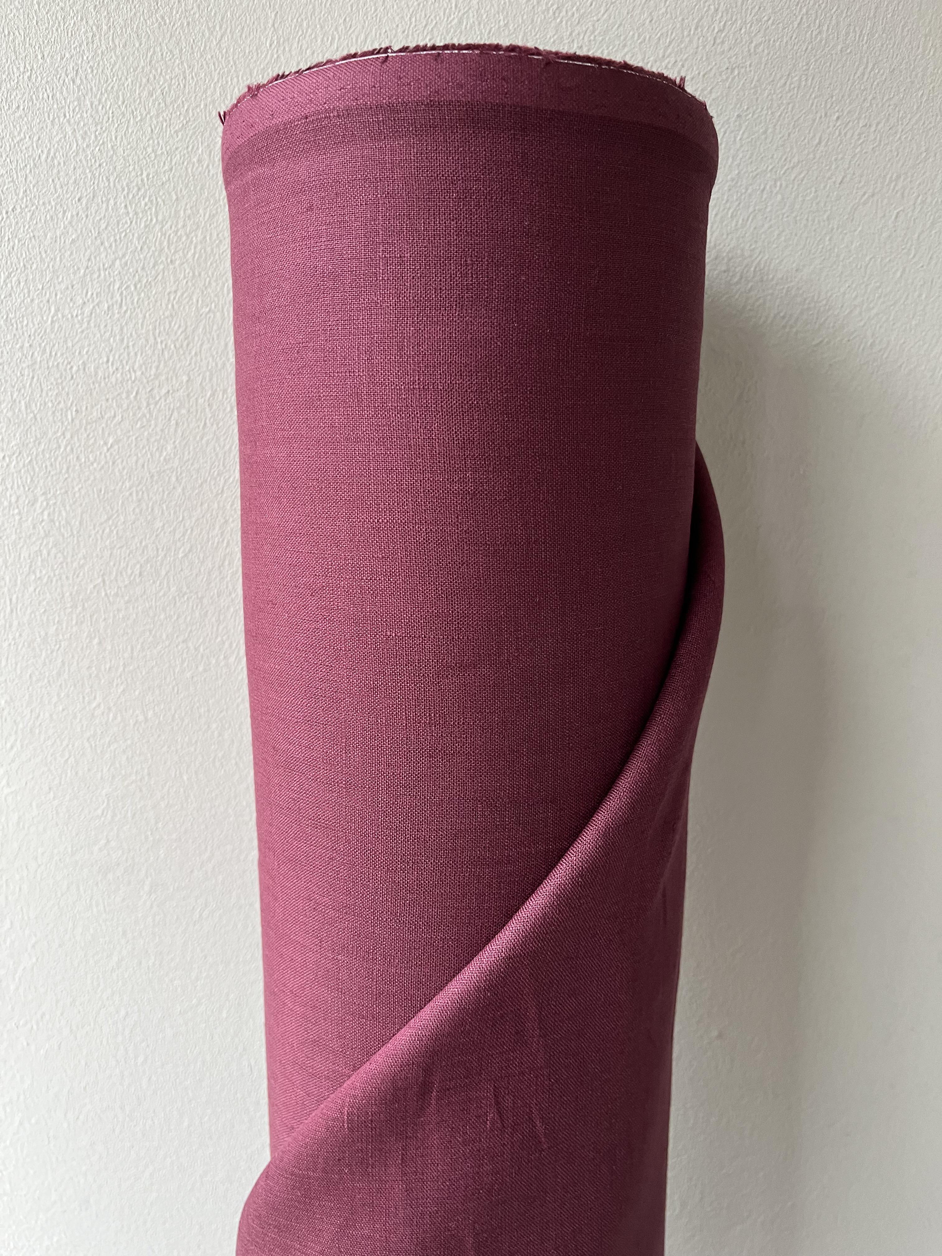 Ткань рубашечно-платьевая льняная Linen Plus 148 см 1283 Бордовый - фото 6