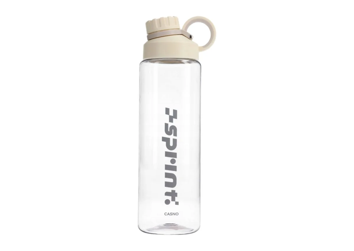 Пляшка спортивна для води Casno з ручкою 1 л Прозорий білий (2600702770) Пляшка спортивна для води Casno з ручкою 1 л Прозорий білий (2600702770)
