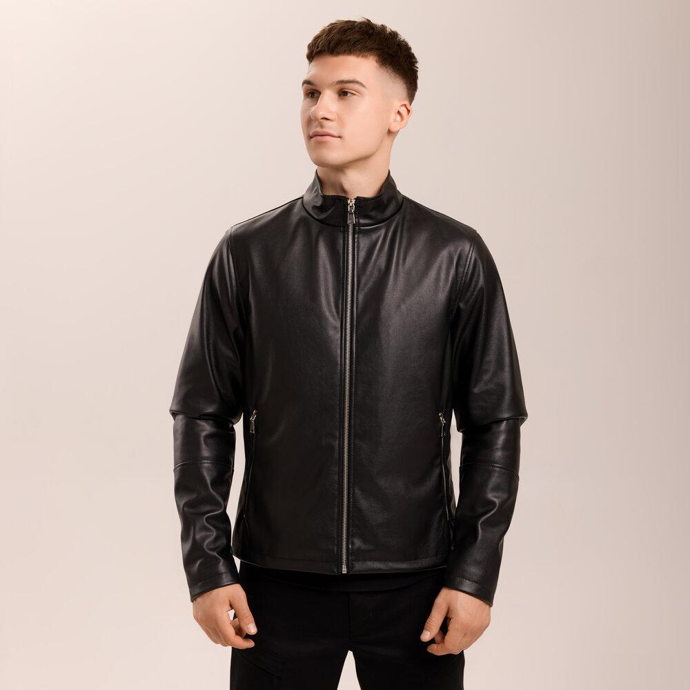 Куртка мужская прямая Pobedov Brim из эко кожи на замше XL Черный (26490/3) - фото 5 Куртка мужская прямая Pobedov Brim из эко кожи на замше XL Черный (26490/3) - фото 5