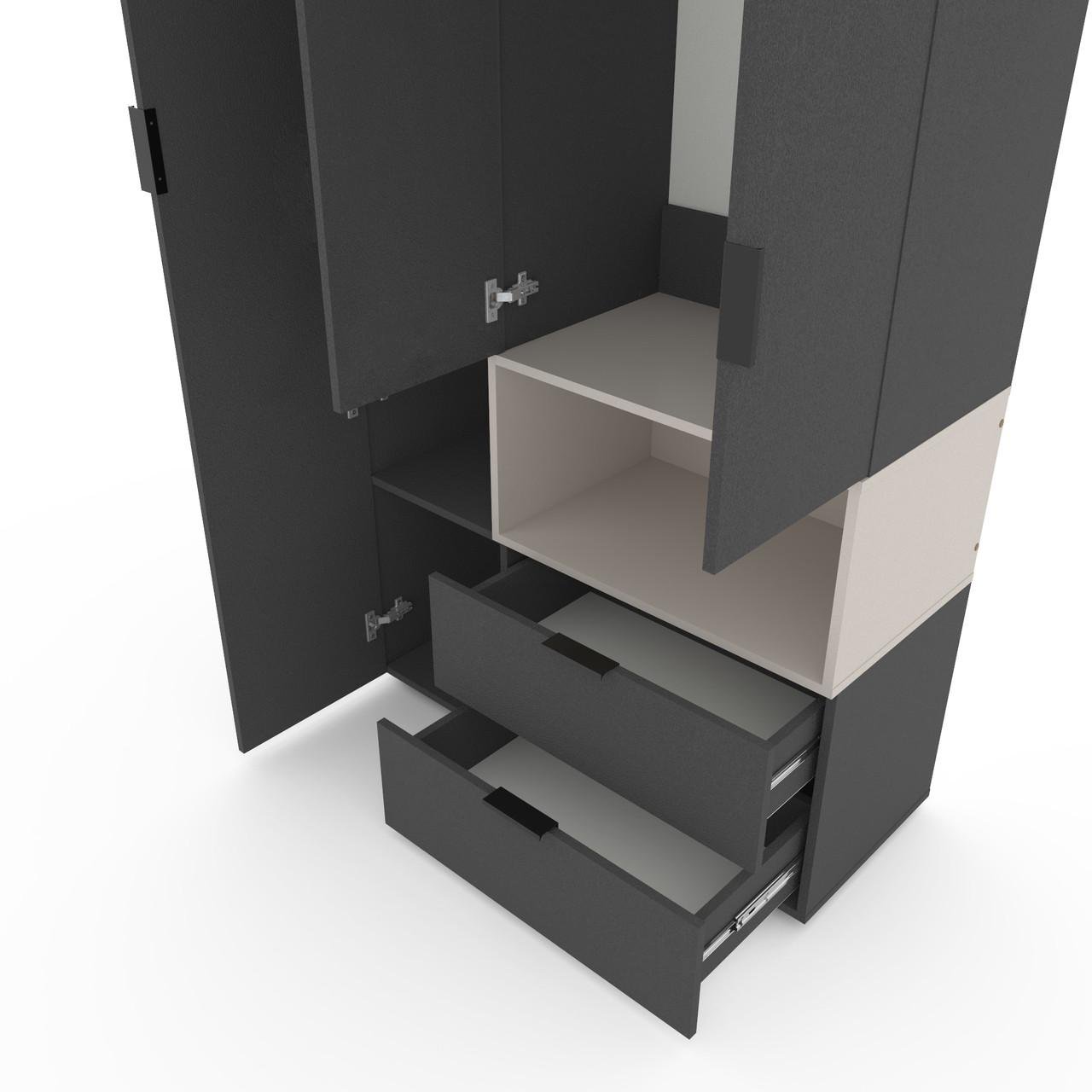 Шкаф Metkas Home A002R ЛДСП 1000x420x2300 мм Антрацитовый/Кашемир - фото 3 Шкаф Metkas Home A002R ЛДСП 1000x420x2300 мм Антрацитовый/Кашемир - фото 3