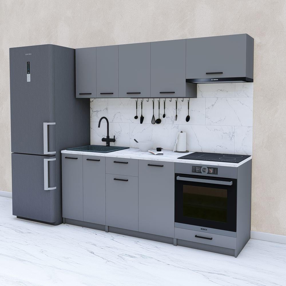 Кухня модульна готова 2 м 200 см Антрацит (МП38а)