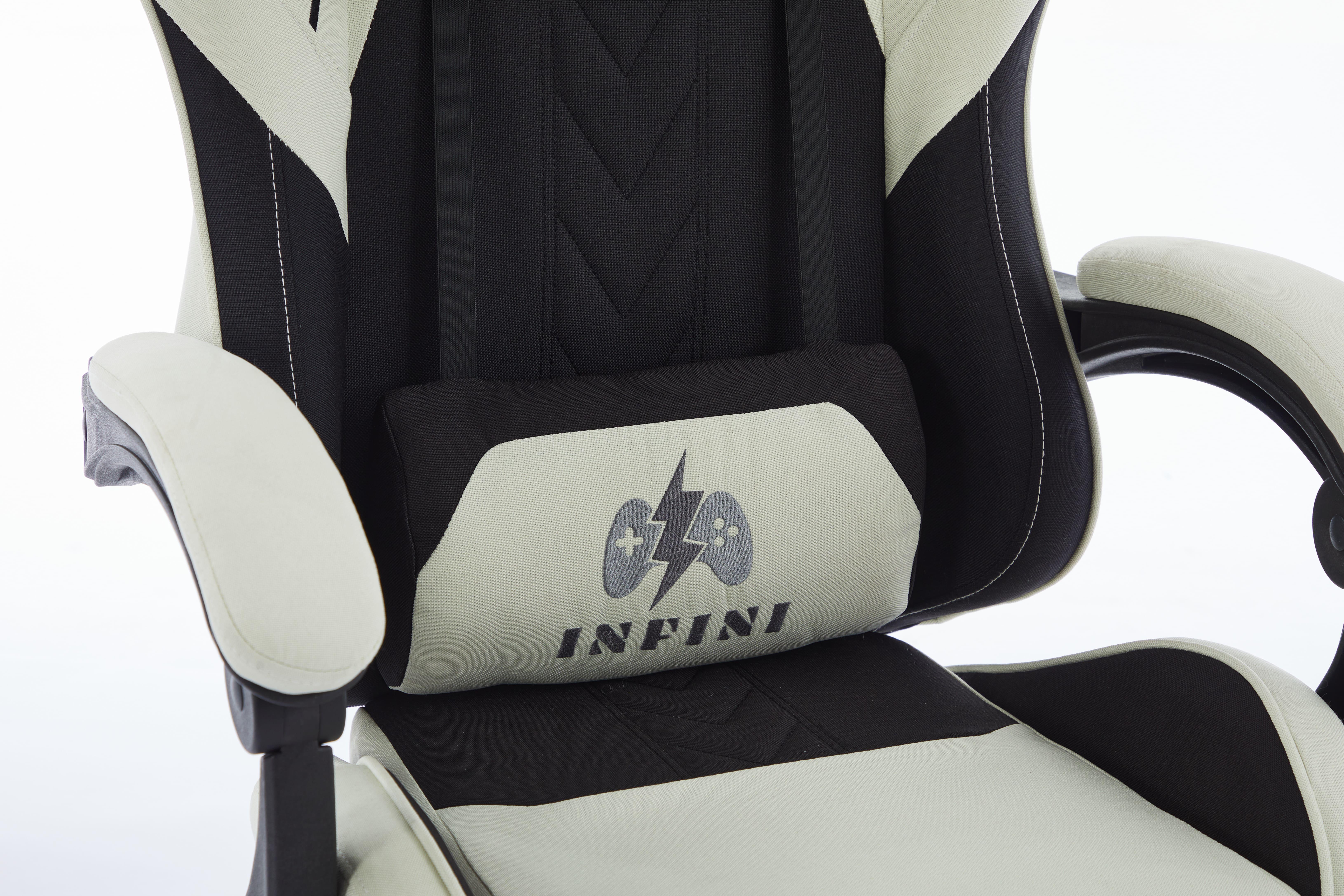 Компьютерное кресло из ткани INFINI ThrustX Молочный/Черный (23505658) - фото 10