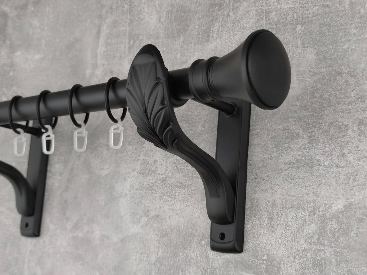 Карниз MStyle металлический для штор однорядный Люксор 25 мм гладкий 200 см Черный (5020101)