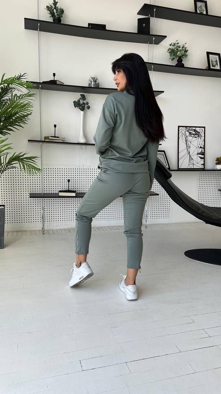 Костюм жіночий Лана р. 42-44 Оливковий (1728) - фото 3 Костюм жіночий Лана р. 42-44 Оливковий (1728) - фото 3