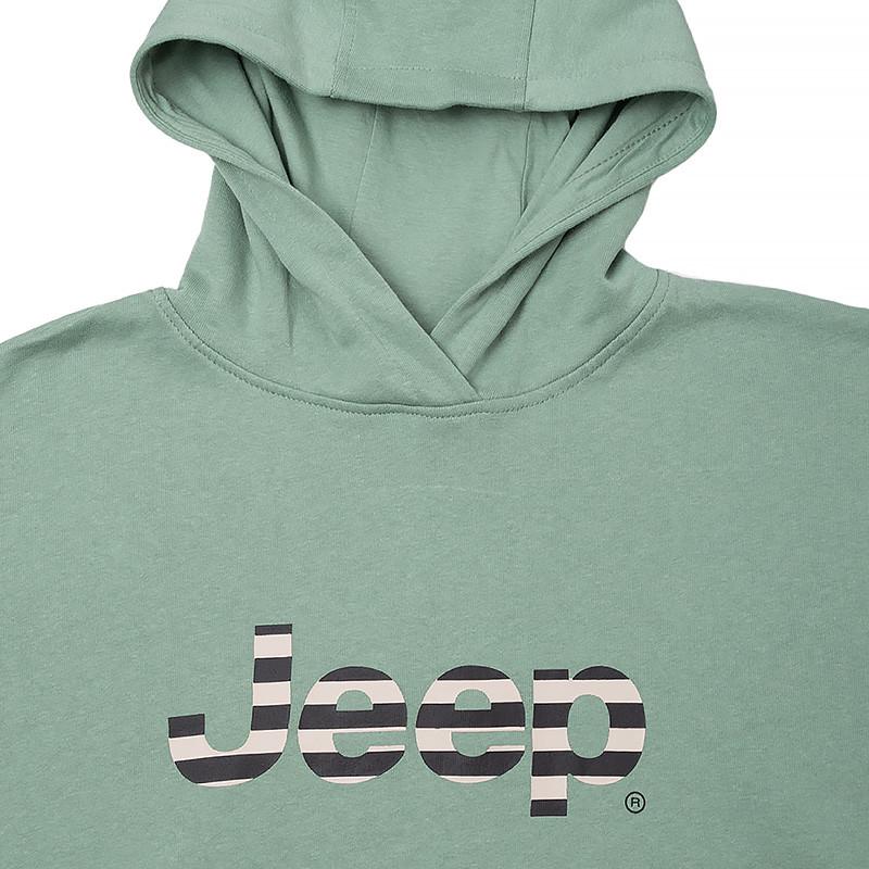 Худи женское JEEP HOODED CROPPED SWEATSHIRT Striped Print S Хаки (O102609-E854 S) - фото 3