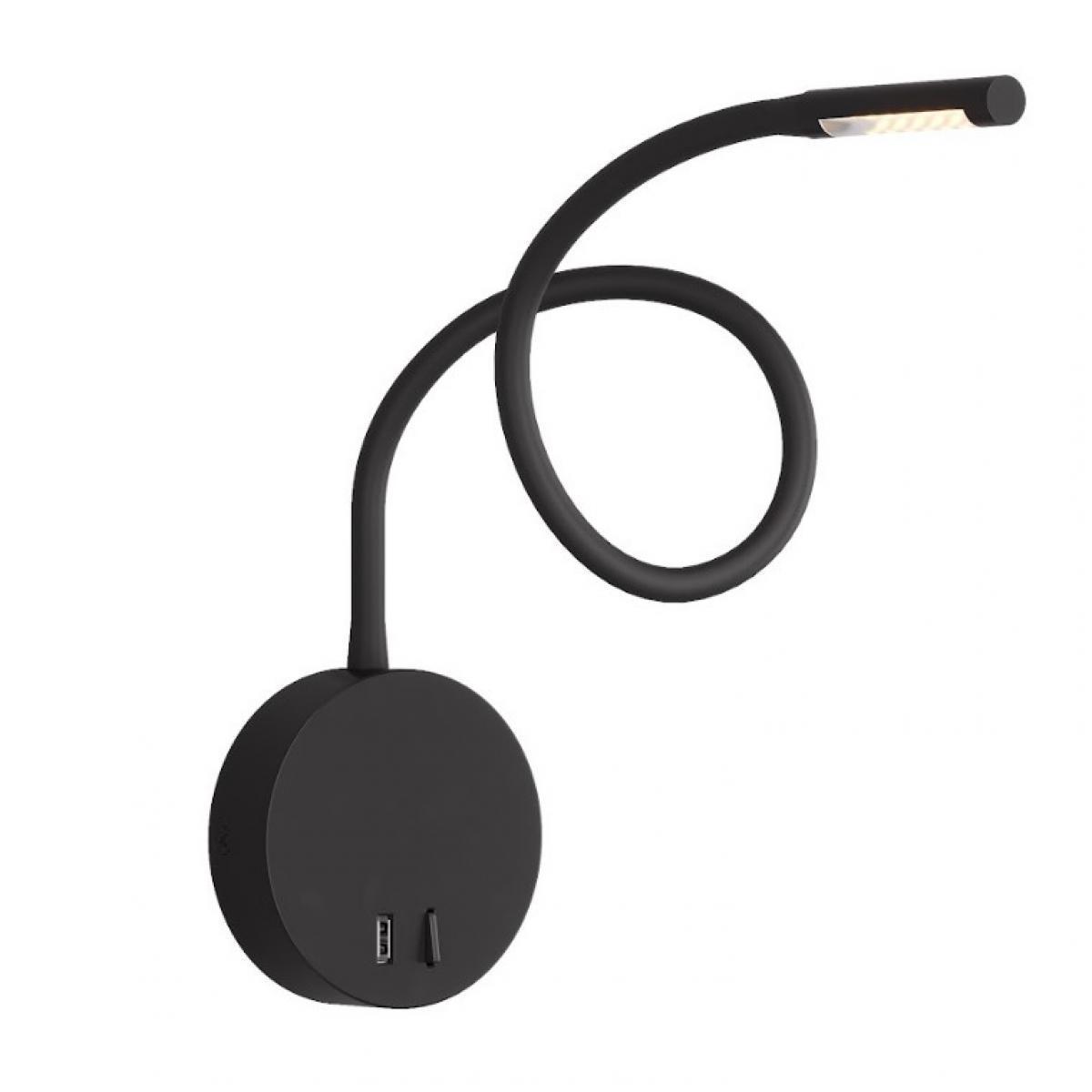 Бра Kloodi Deco WA-Liana 500 3K BK c USB 5 V 2,1 A (13535842)