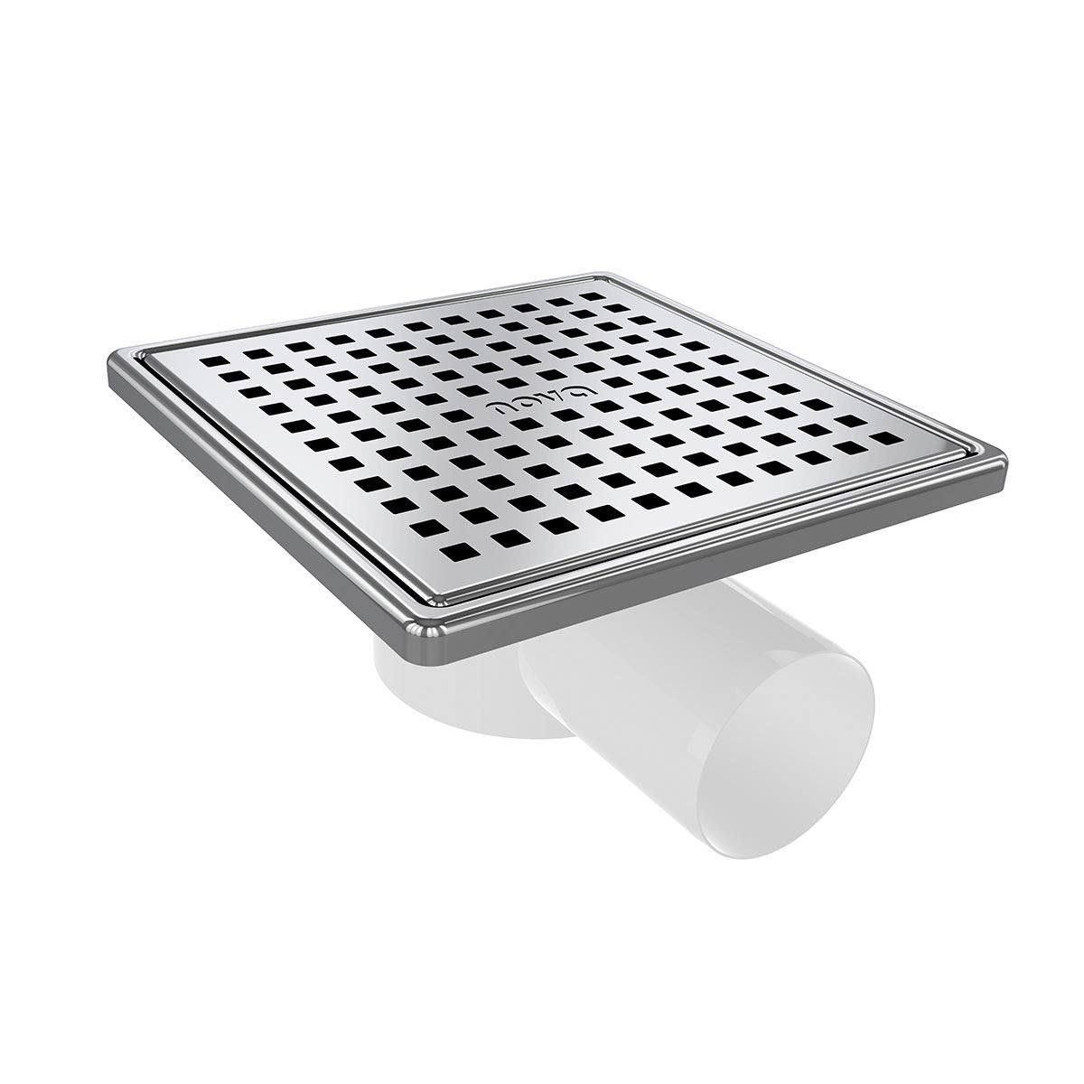 Сантехнический трап Nova с решеткой и рамкой из нержавеющей стали горизонтальный выход 50 мм 15x15 см (5027N) Сантехнический трап Nova с решеткой и рамкой из нержавеющей стали горизонтальный выход 50 мм 15x15 см (5027N)