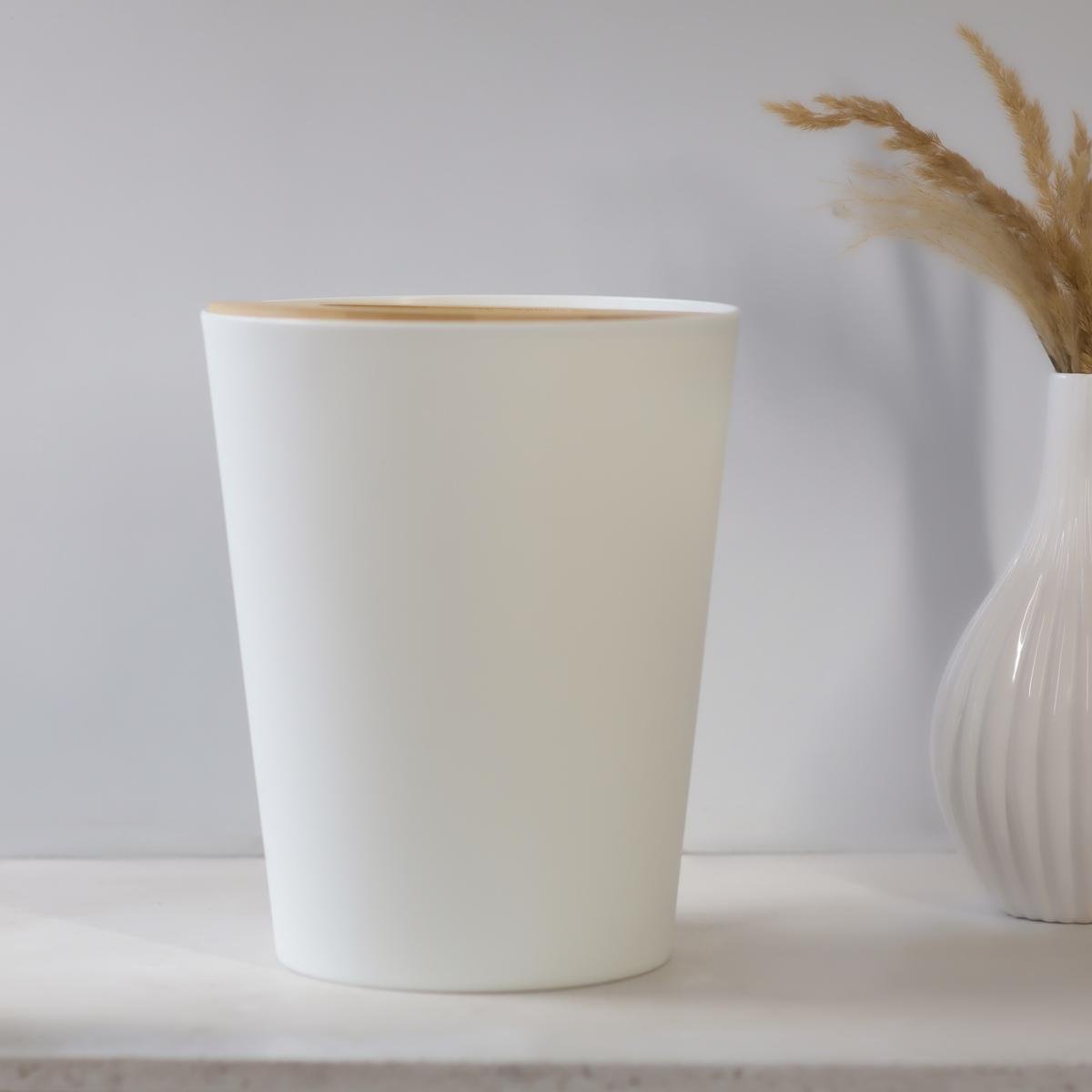 Мусорное ведро MVM Scandinavia BIN-20 9L WHITE/WOOD без крышки 9 л Белый (218364) - фото 7