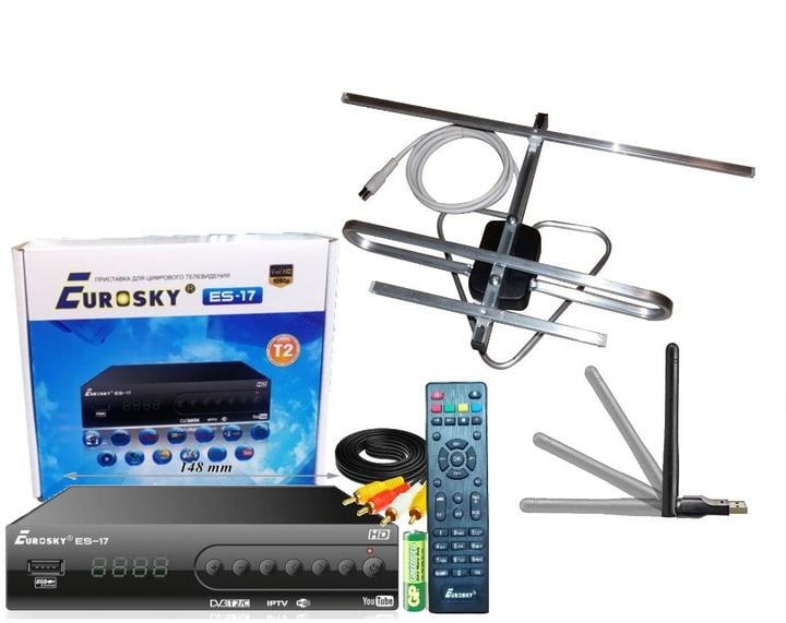 Тюнер Eurosky ES-17/антенна/WiFi-адаптер