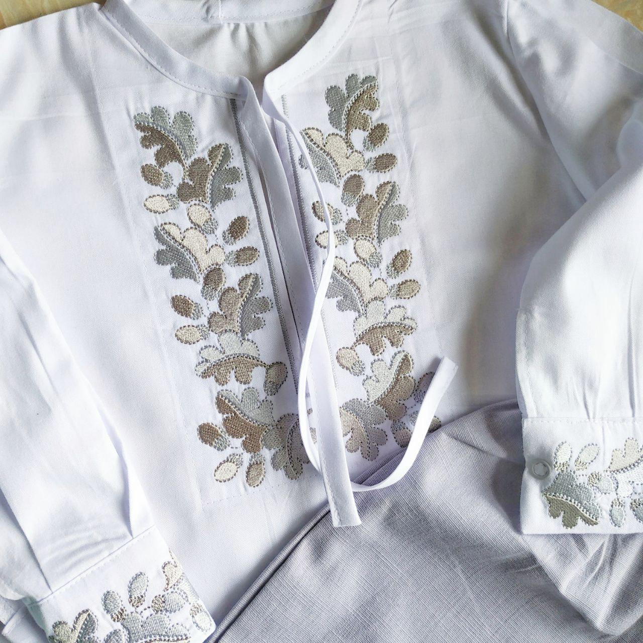 Костюмкик льняной Оберег Дубовые листья вышиванка/штанишки/пинетки 62 см (2176098450a) - фото 6 Костюмкик льняной Оберег Дубовые листья вышиванка/штанишки/пинетки 62 см (2176098450a) - фото 6