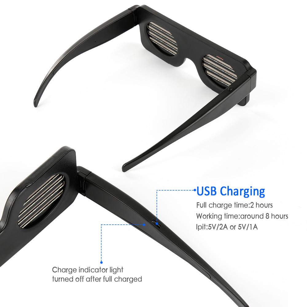 Окуляри світлодіодні з вбудованим акумулятором 8 режимів роботи Червоний (VA-1121090432) - фото 2 Окуляри світлодіодні з вбудованим акумулятором 8 режимів роботи Червоний (VA-1121090432) - фото 2