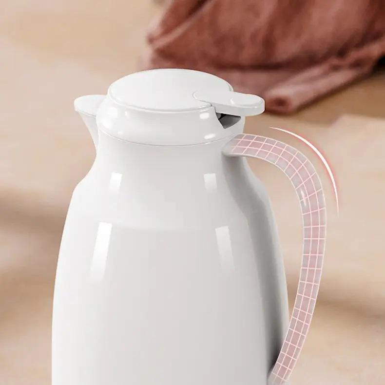 Термос кувшин DH-200 со стеклянной колбой для холодных и горячих напитков 2 л Белый/Золотистый (16503) - фото 5