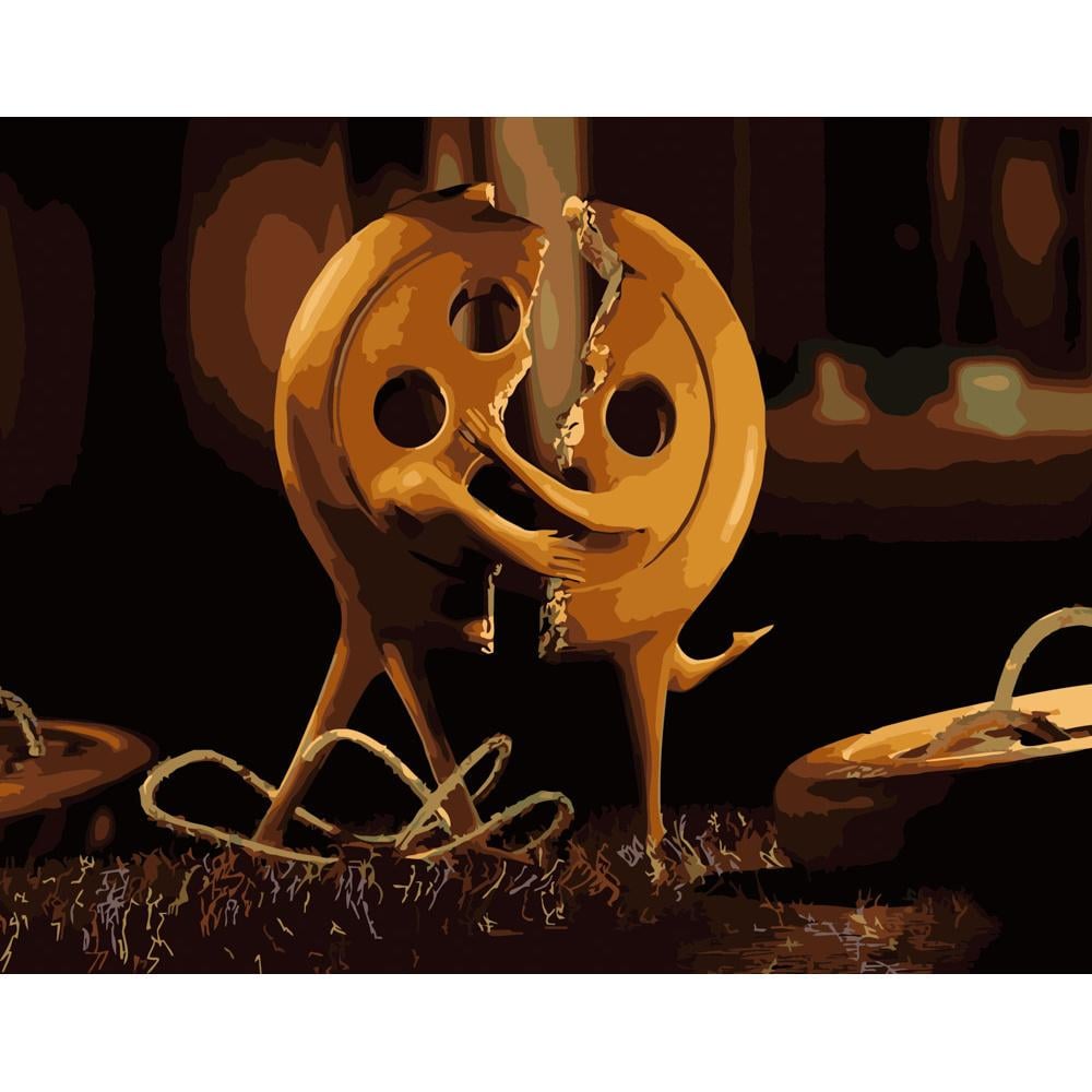 Картина по номерам Strateg Премиум Пуговицы-половинки 40x50 см (DY137)