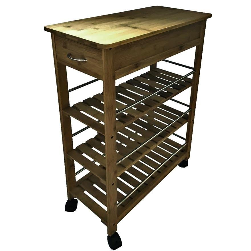 Этажерка для ванной из дерева на колесиках Мейнард Мускат (АБТ-004107)