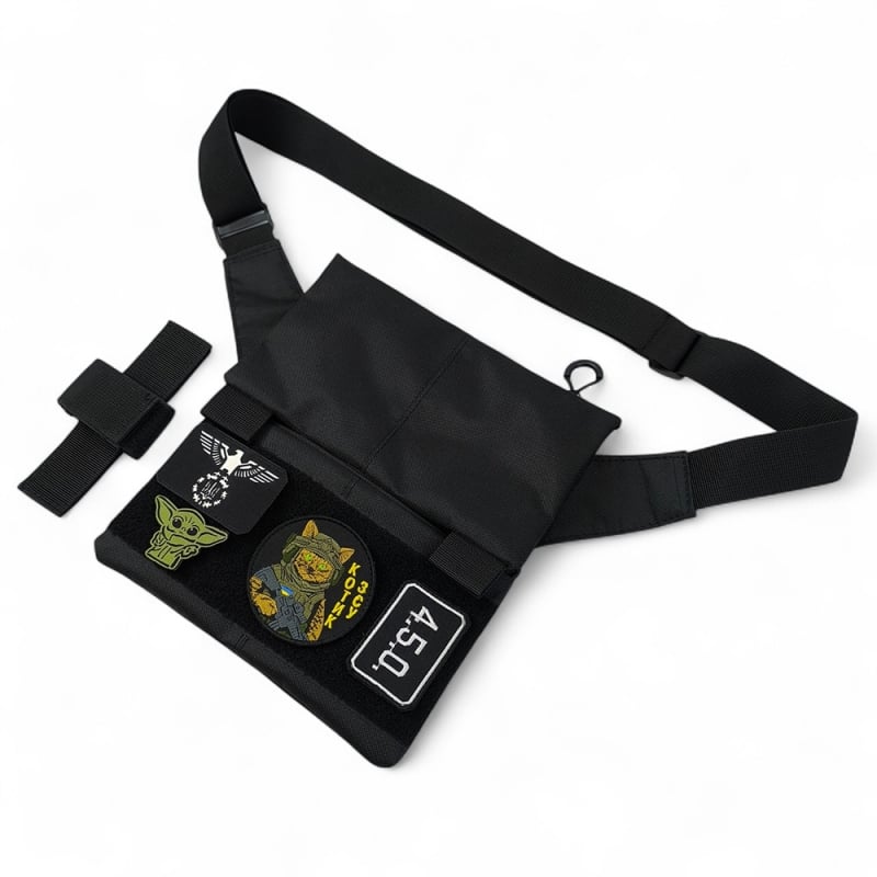 Сумка чоловіча Cordura 7501 black патч-панель