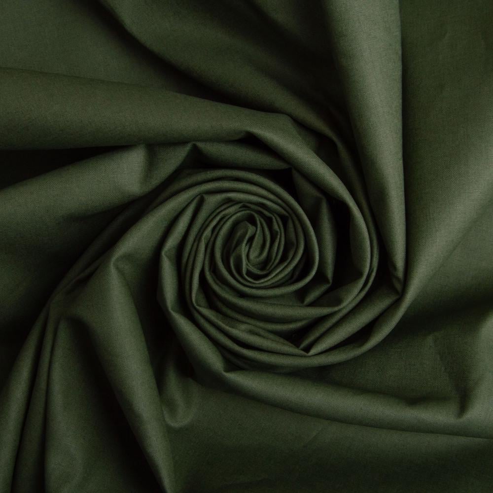 Ткань бязь ранфорс для постельного белья хлопок V-150 130 гр/м2 240 см Темное хаки