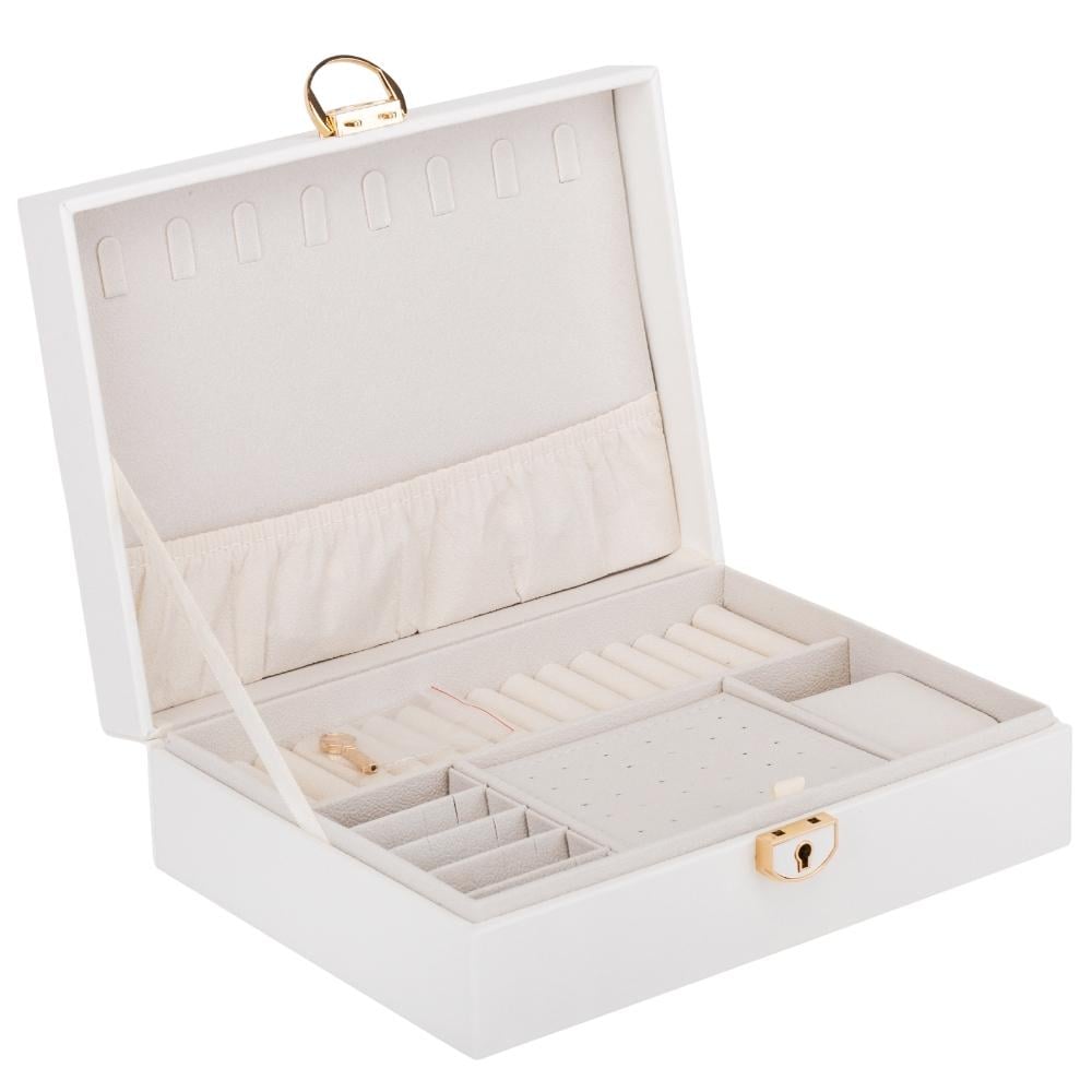 Ящик для украшений Elisey 9188-006 Золотой ключик из экокожи 23х17х7 см Белый (118-81-9188-006.4)