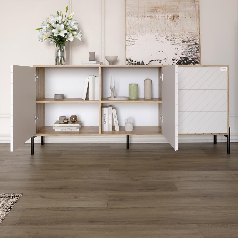 Комод Lion Амарант с черными металлическими ножками 168x40x76,5 см Кашемир/Перламутровый металлик (000-000-1893) - фото 4