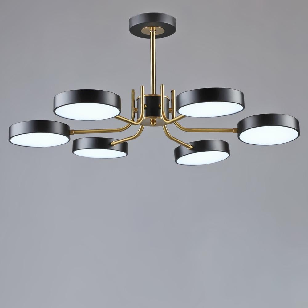 Люстра потолочная светодиодная Light House SRS-19790/6 BK/COP Черный/Золотой