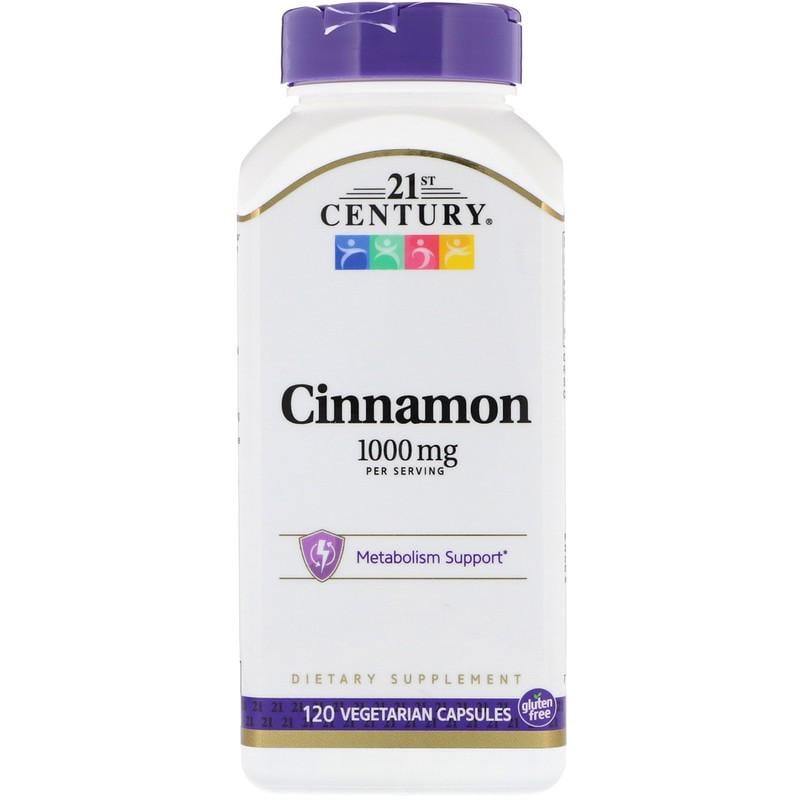 Натуральна добавка 21st Century Cinnamon 1000 мг 120 капсул