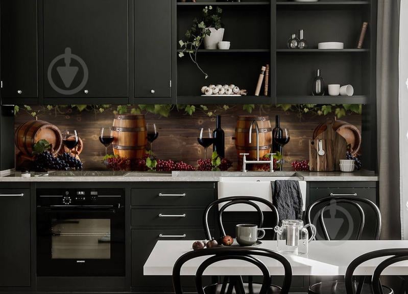 Наклейки кухонный фартук Zatarga "Виноград и винные бочки " 650х2500мм Коричневый (Z180265/1)