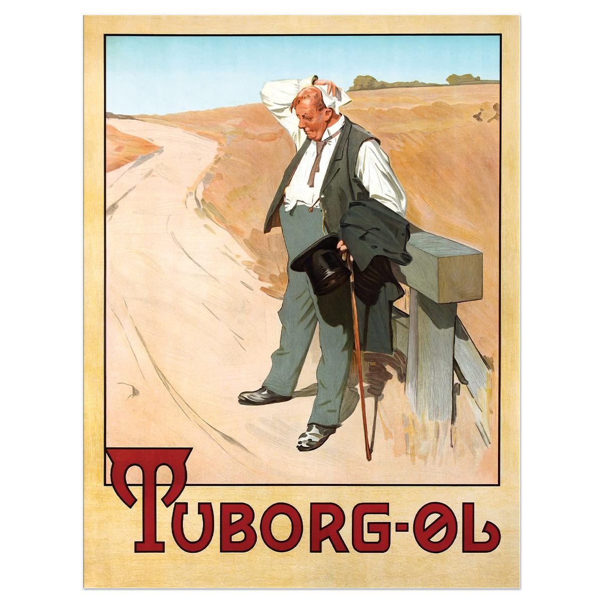 Плакат винтажний Tuborg-Øl 1900 64x84 см (0037)