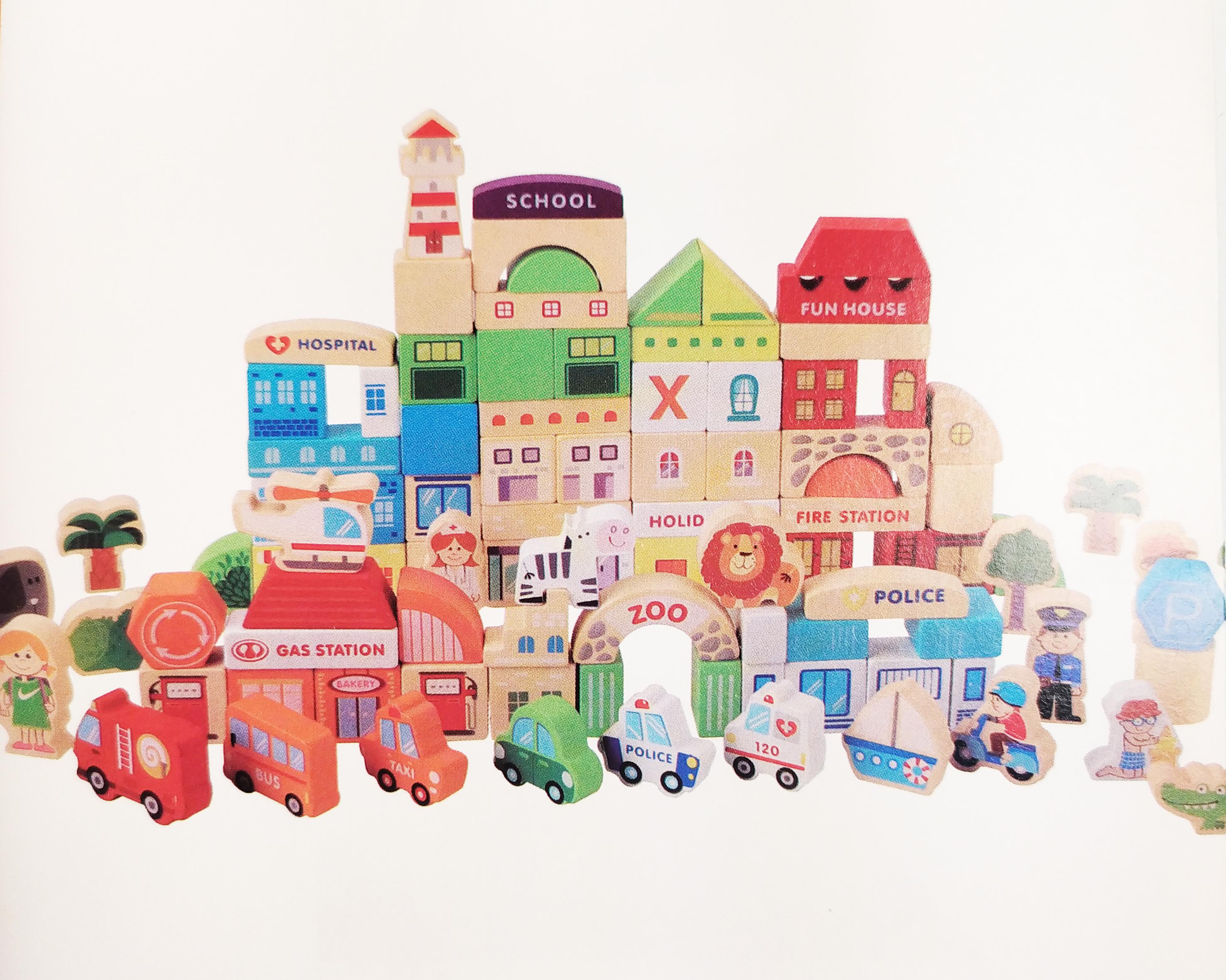 Деревянная развивающая игрушка город 120 пр. - фото 11