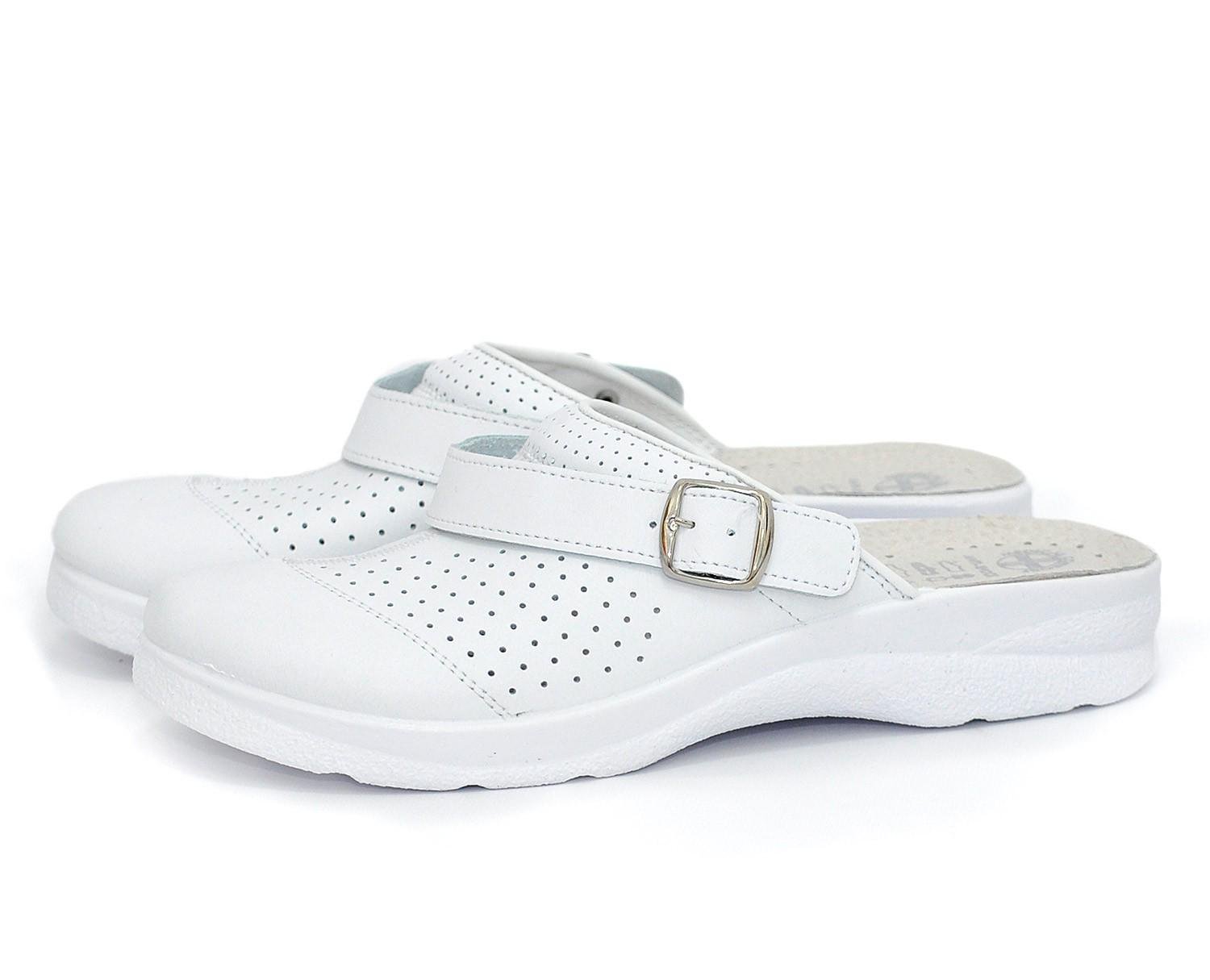 Женские сабо кожаные Adaco 812sr р. 37 Белый