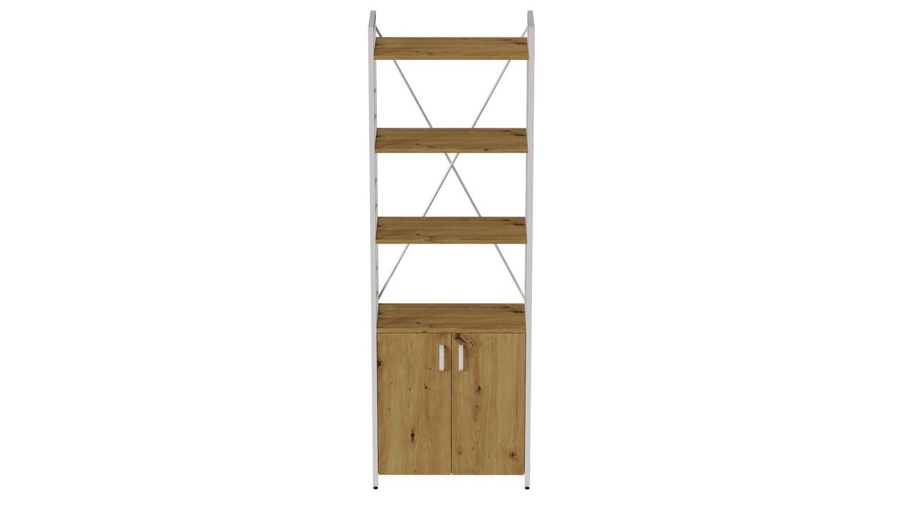 Этажерка Ferrum-decor 4/60 Серии Конект с тумбой 179x60x28 см Белый/Артизан (FRD-104496)