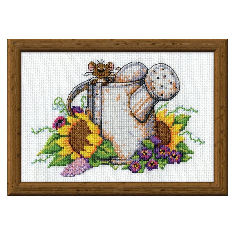 Набор для вышивания крестиком Design Works 2952 Watering Can Mouse (19069)