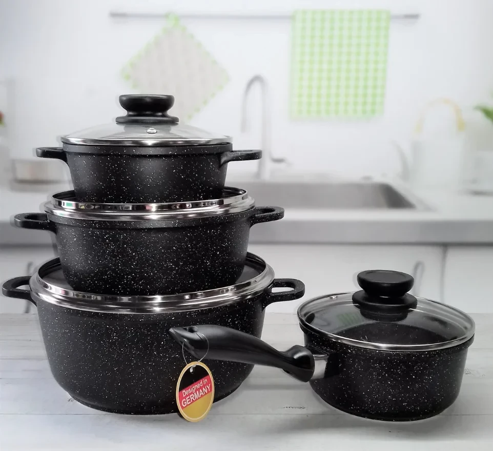 Набор котелков Edenberg с мраморным покрытием 8 пр. (EB-9180)