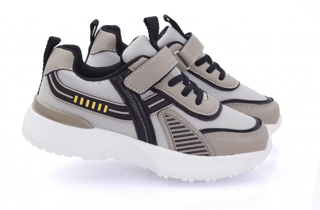 Кроссовки для мальчиков 0680 в сетку р. 32 Хаки-серый