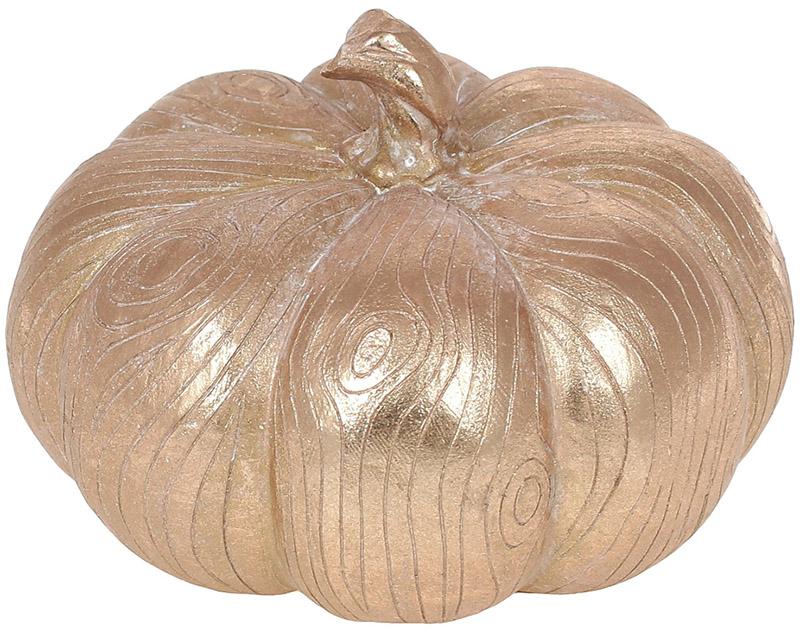 Декоративная статуэтка Тыква 15х15х10 см Светлое золото с патиной (BD-SG37-828)