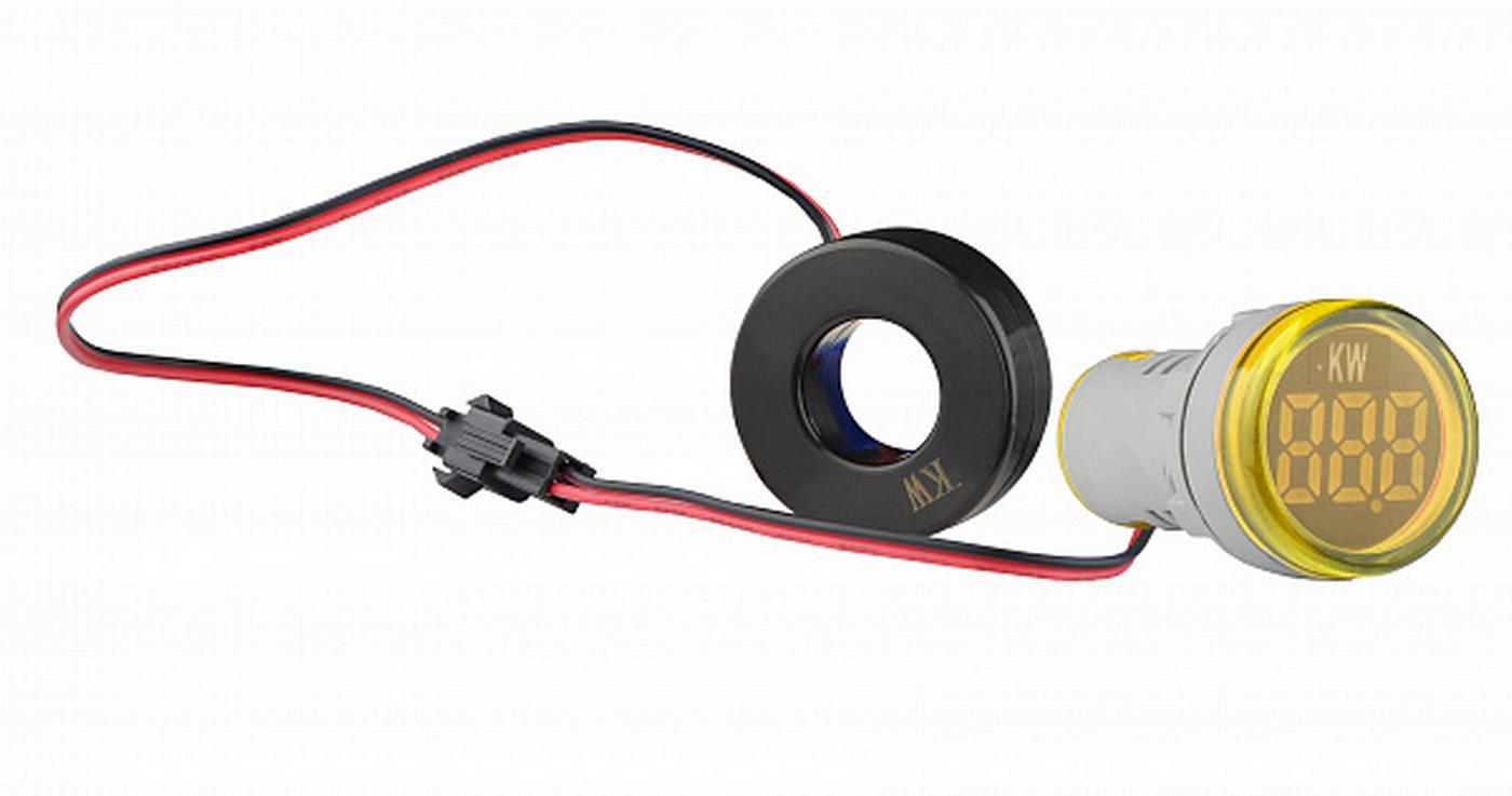 Светосигнальная арматура АСКО-УКРЕМ с индикатором потребляемой мощности тип А серии U-ADM-W круглая ᴓ22 мм Желтый (00000055190)