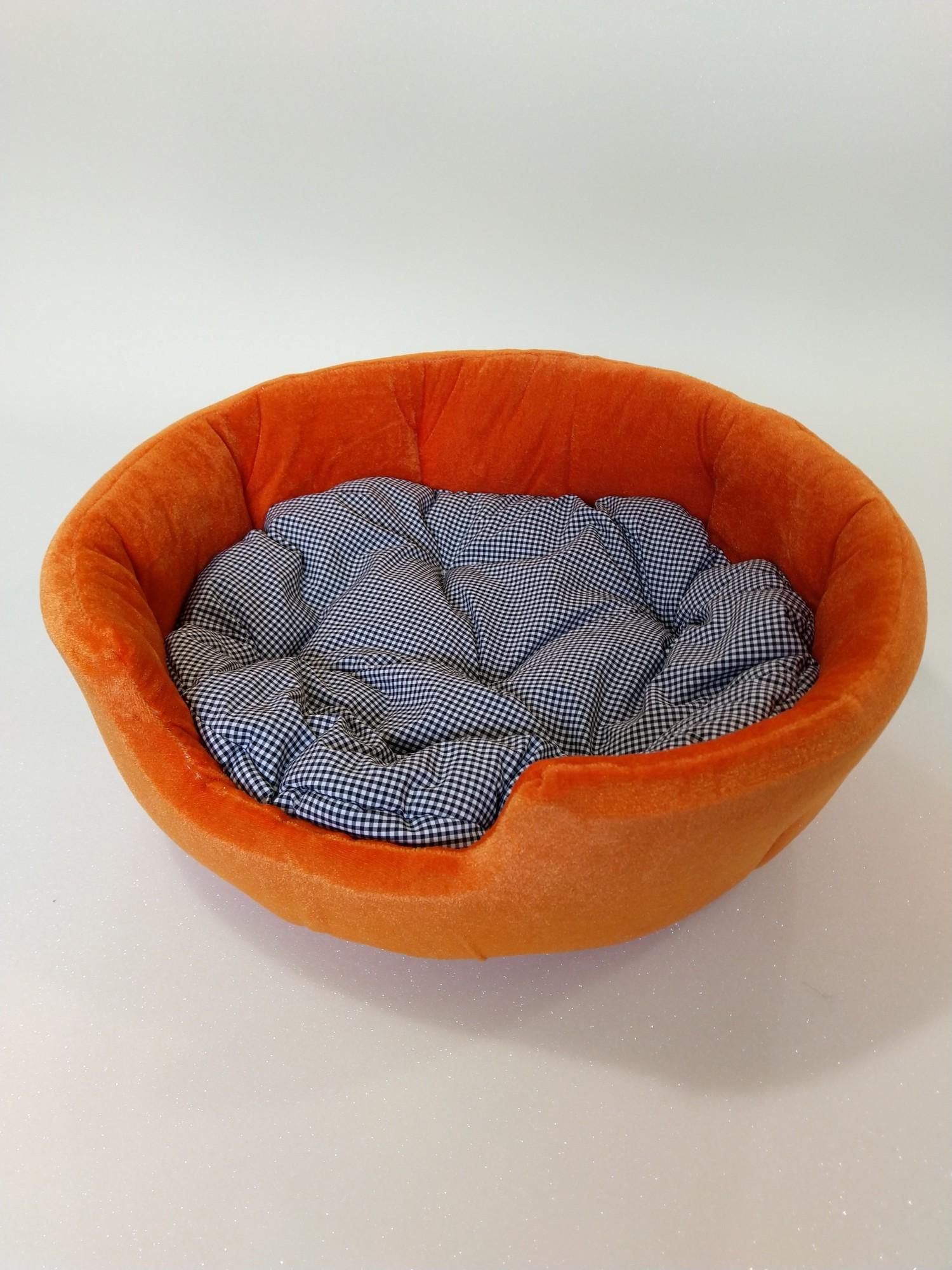 Лежанка для собак и кошек Luch home с подушкой 38х38х15 см Оранжевый (26881549)