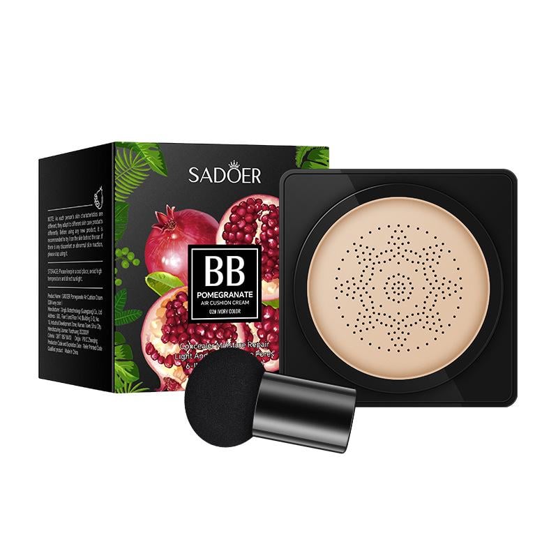 Кушон тональний Sadoer BB Cream Mushroom Air Cushion Corrective Base Beauty Cream 01 тон натуральний 02 тон айворі 20 мл (0404016)