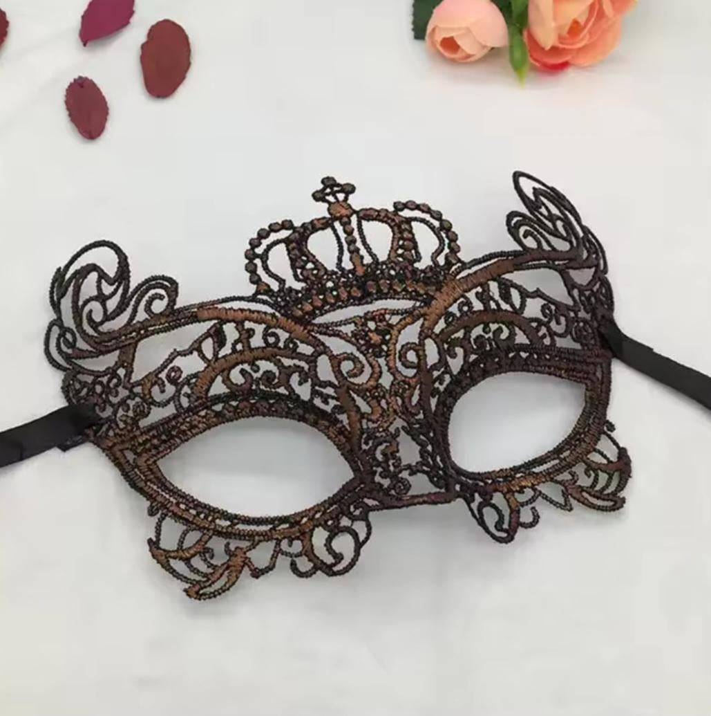 Маска венецианская ажурная One size Коричневый (44300/5)