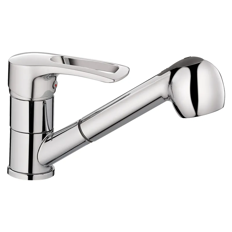 Смеситель для кухни Haiba Hansberg 014 c выдвижной воронкой (HB0208)