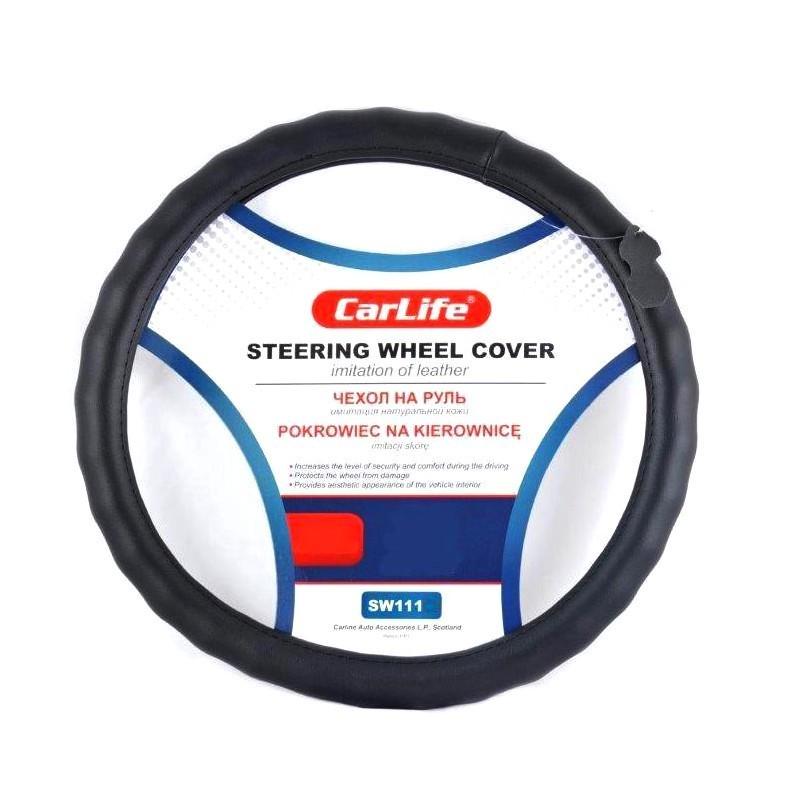 Чохол на кермо CarLife XL 41-43 см Чорний (SW111XL)
